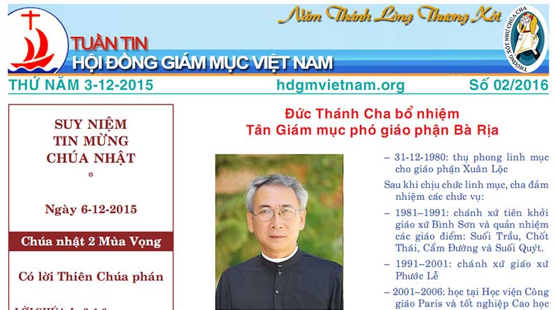 Tuần tin Hội đồng Giám mục Việt Nam số 02/2016