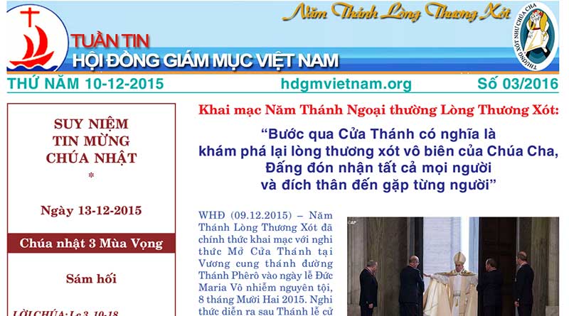 Tuần tin Hội đồng Giám mục Việt Nam số 03/2016