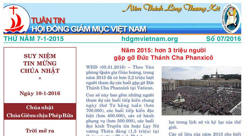 Tuần tin Hội đồng Giám mục Việt Nam số 07/2016